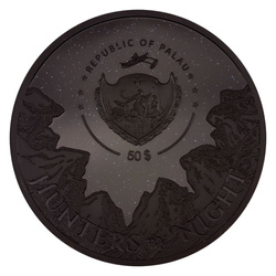 Palaos: Cazadores nocturnos - Pitón coloreado 1000 gramos Plata 2023 Negro obsidiana Ultra Alto Relieve