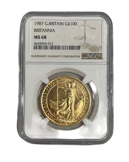 Britannia 1 oz Gold 1987 MS68 NGC 