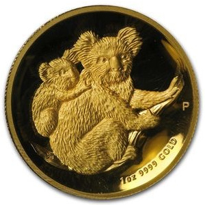 Koala 1 unce zlata 2008 Proof Ultra High Relief