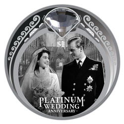 Bodas de Platino coloreadas 1 oz Plata 2017 Proof