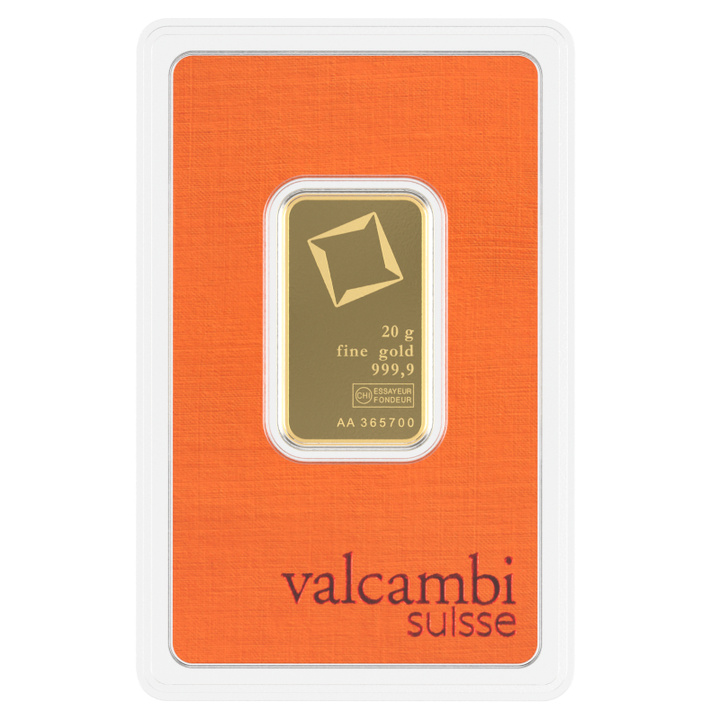 Lingotto d’oro Valcambi 20 g oro