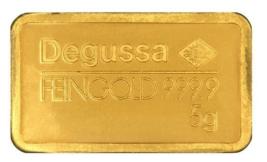 5 grammes Lingot d'or Degussa lingots non triés