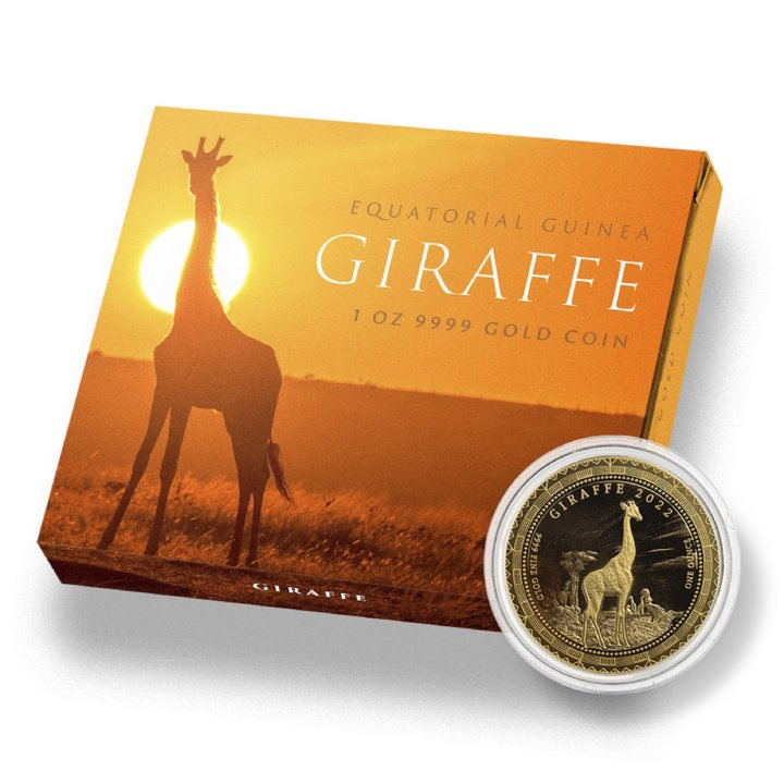 Equatorial Guinea: Giraffe 1 uncja Złota 2022 Proof