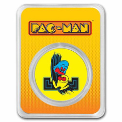 PAC-MAN Arcade Cabinet colorato 1 oncia d'argento