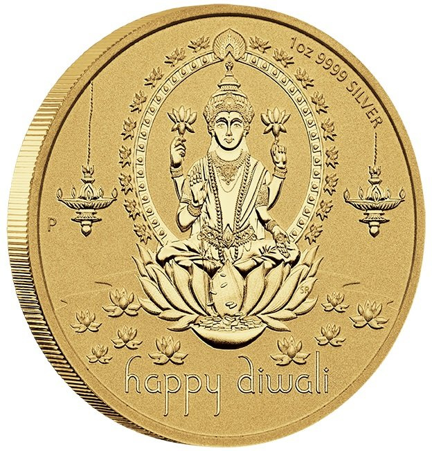 Diwali 1 oz Silver Gilded Medallion