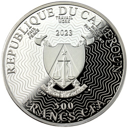 Cameroon: Zodiac Sign - Pisces coloured Silver 2023 Gilded Black Proof Coin