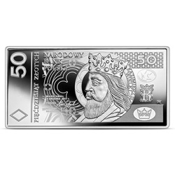 Polskie banknoty obiegowe - zestaw srebrnych monet 10 - 500 zł 2022 Proof