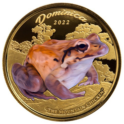 Dominica: Mountain Chicken coloured 1 oz Gold 2022