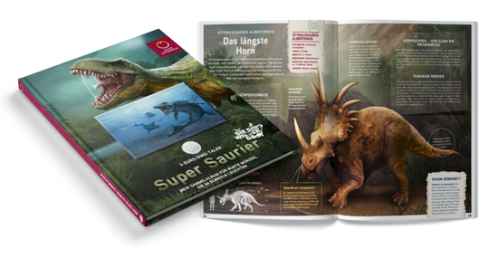 Styracosaurus albertensis colorized 3 Euro Copper 2021