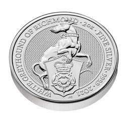 The Queen’s Beasts 2021: The White Greyhound of Richmond 2 oz Silber