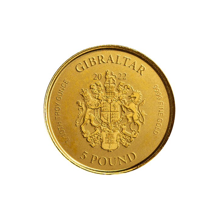 Gibraltar: Lady Justice 1/10 unce zlata 2022