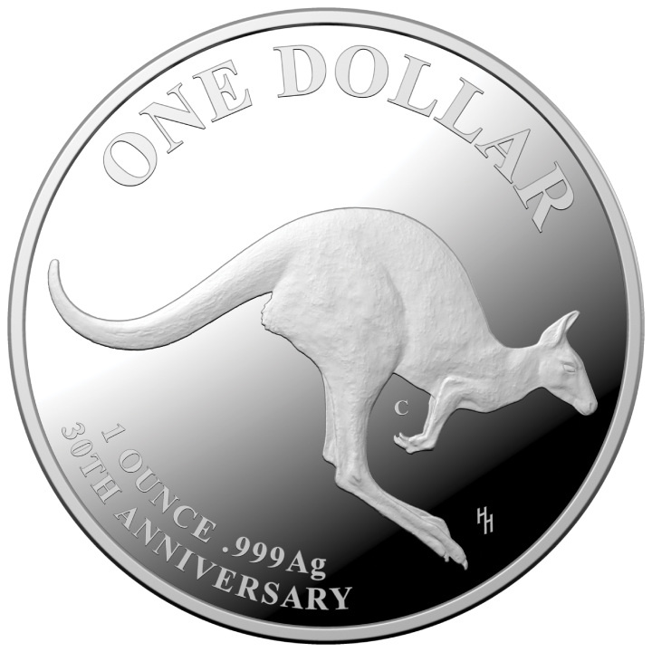 RAM : Kangaroo Series 30th Anniversary – Mob of Thirty 1 oz Silber 2023 Proof "C" Mintmark 