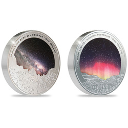 Set of 2 New Zealand coins: Dark Sky & Light Sky coloured 2 x 1 oz Silver 2024 Proof