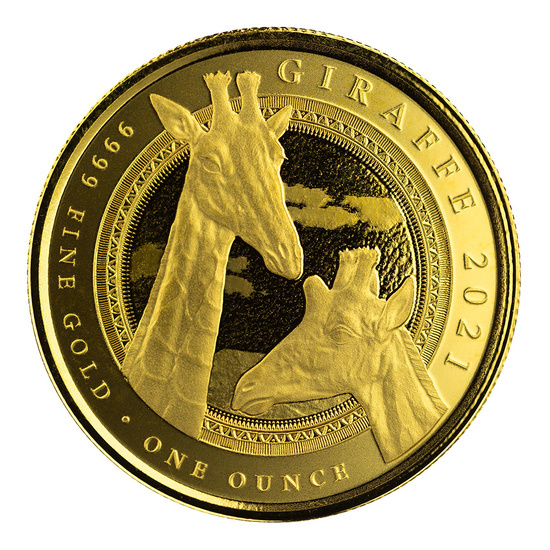 Equatorial Guinea: Giraffe 1 uncja Złota 2021 Proof
