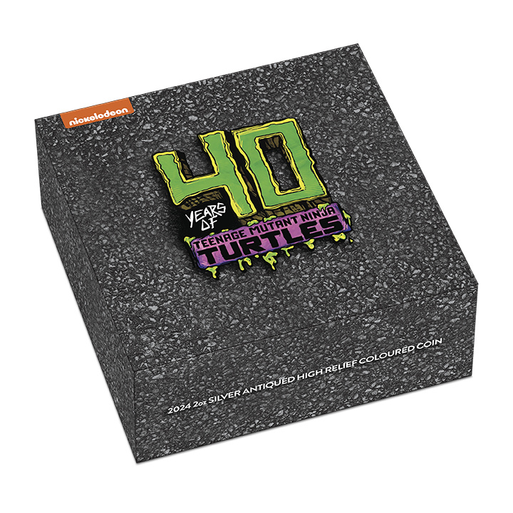 Tuvalu: Teenage Mutant Ninja Turtles - 40th anniversary coloured 2 oz Silver 2024 High Relief Antiqued Coin