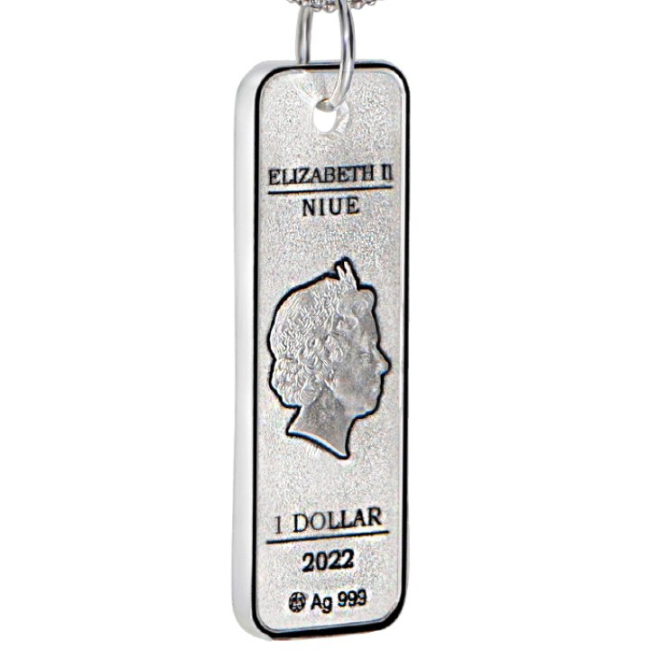 Niue: Colgante - Pequeño Vestido Negro de color $1 Plata 2022 Diamante Natural