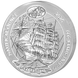 Rwanda: Nautical Ounce - Kruzenshtern 1 uncja Srebra 2026