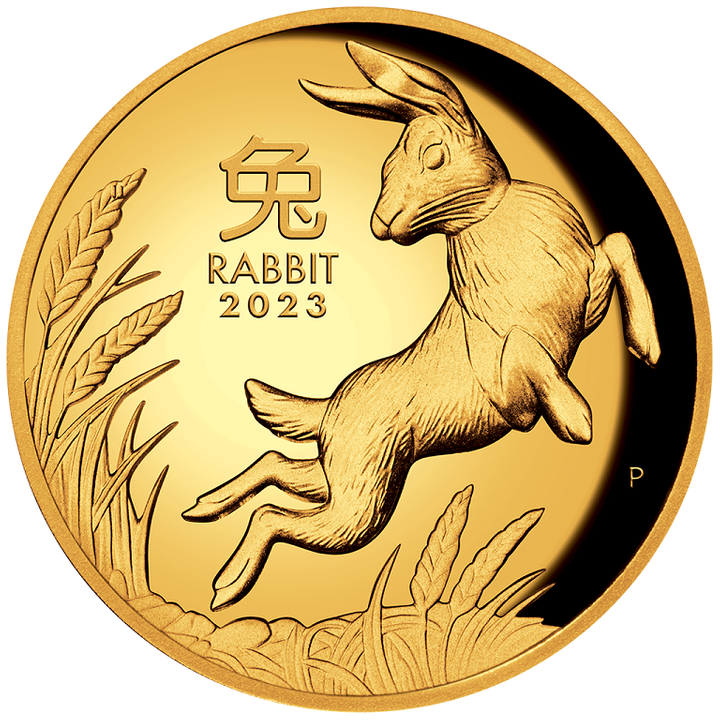 Perth Mint: Lunar III – A nyúl éve 1 uncia arany 2023 Proof magas domborzat