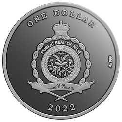 Niue: Fairy Tales - The Snow Queen colorata $1 Argento 2022 High Relief Antiqued Coin