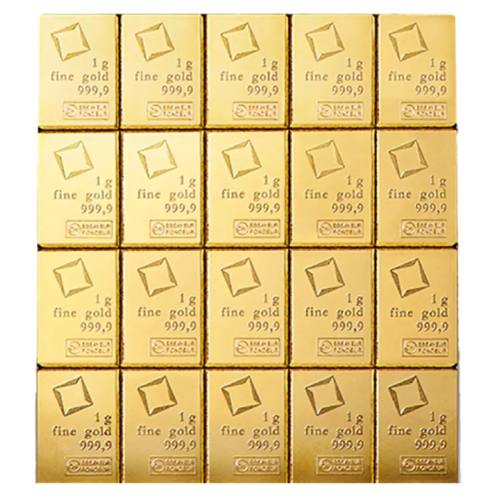 Valcambi rúd 20 x 1 gramm arany CombiBar LBMA GD finomító