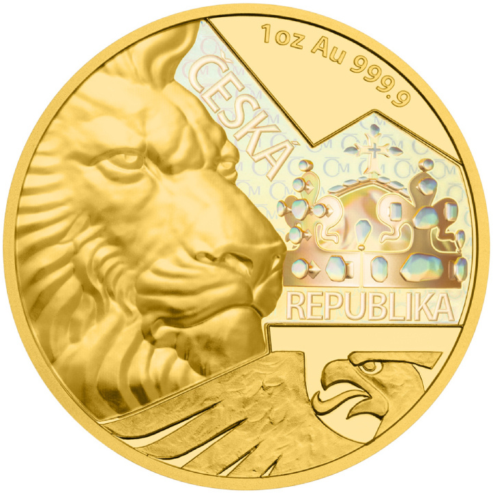 Niue: León Checo 1 oz Oro 2023 Proof con Holograma