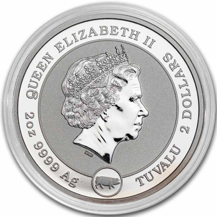 Tuvalu: Amerikai kopasz sas 2 uncia ezüst 2019 Reverse Proof Piedfort Pig Privy Mark