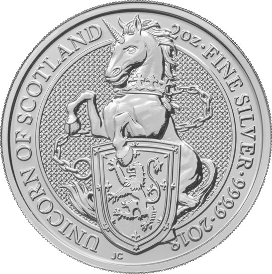 The Unicorn of Scotland 2 oz Silver 2018 The Queen’s Beasts