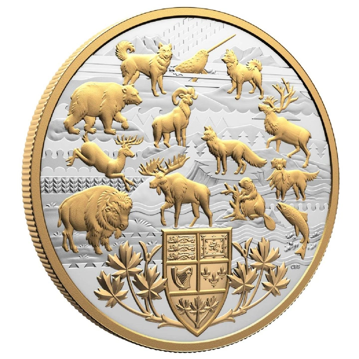 Canada Heraldic Landscape: Animals of Canada Gilded $50 Silver 2026 Proof