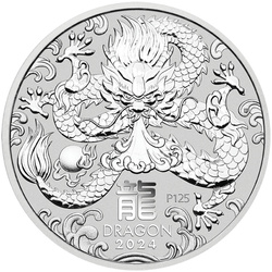 Monnaie de Perth : Lunar III - Année du Dragon 5 onces d'argent 2024