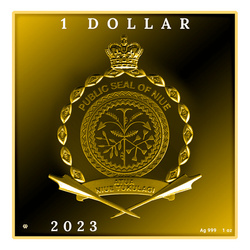 Niue: Vincent van Gogh - Self-portrait in a Hat coloured 1 oz Silber 2023 Gilded Coin