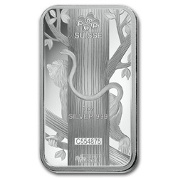 1 oz Bar Silver Lunar Year of the Monkey