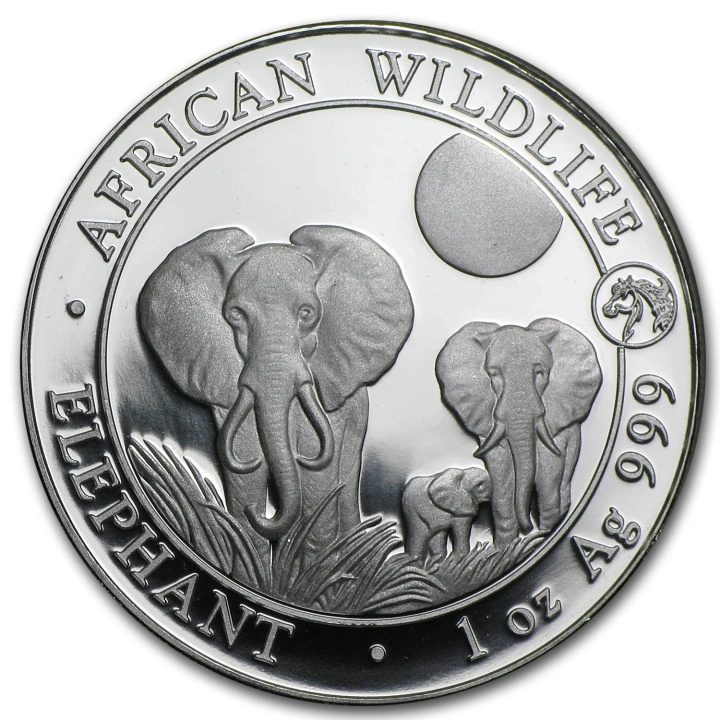 African Wildlife: Elefante somalo 1 oncia d'argento 2014 Horse Privy Mark