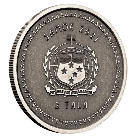 Samoa: Cavalluccio marino 1 oncia d'argento 2021 Moneta antica