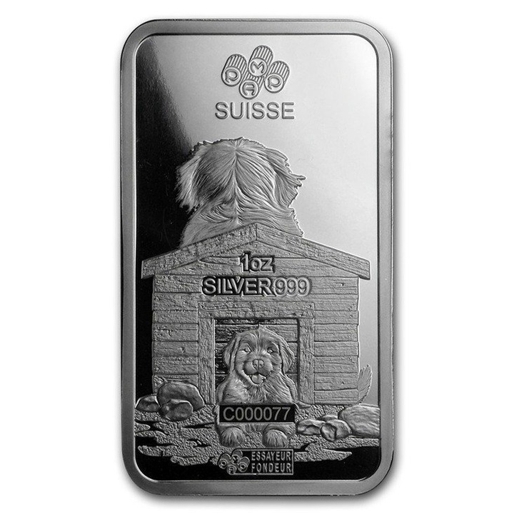1 oz Silberbarren Lunar Jahr des Hund