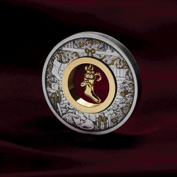 Tuvalu: The Night Before Christmas coloured 2 oz Silver 2023 Gilded Antiqued Coin