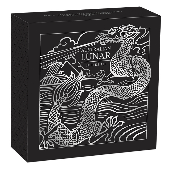 Perth Mint: Lunar III - Rok Smoka 1 uncja Srebra 2024 Proof High Relief