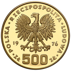 Monedă din aur Tadeusz Kościuszko 500 zloți 1976