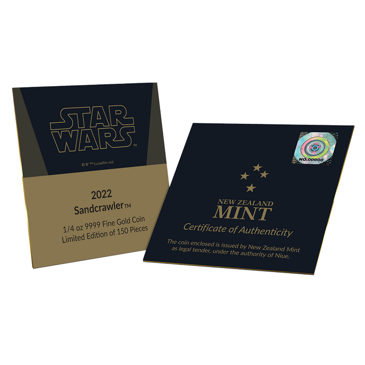 Niue: Star Wars - Sandcrawler 1/4 oncia d'oro 2022 Proof