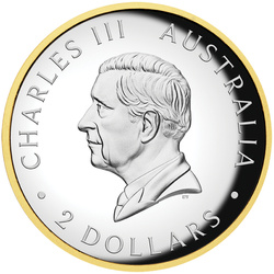 Kookaburra 2 oz Silver 2024 Proof High Relief Gilded Coin