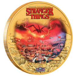 Monnaie en bronze d'aluminium Stranger Things - Hawkins dorée $1 2026