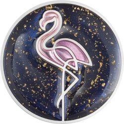 Cook Islands Line Art - Flamingo colorat 1 oz argint 2026 Proof