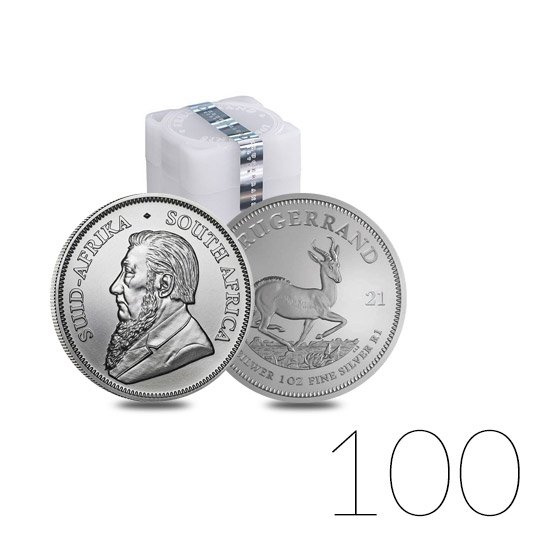 Krugerrand 1 Uncja Srebra 2021 PAKIET 100 SZTUK