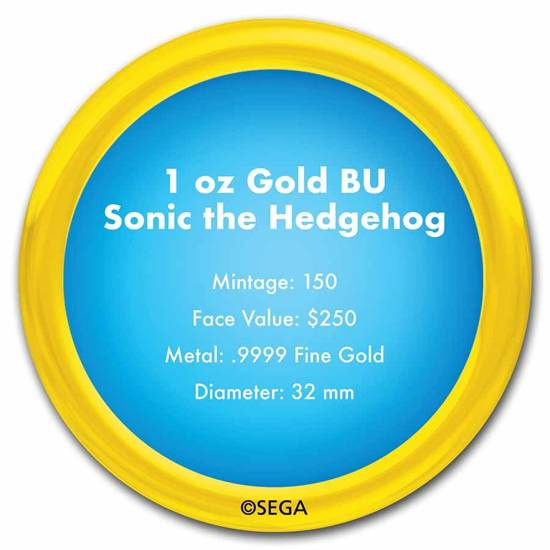 Niue: Sonic The Hedgehog 1 oz Oro 2022