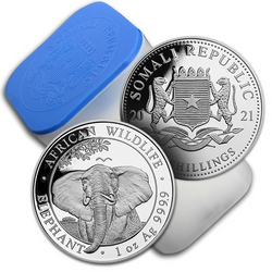 African Wildlife: Somalia Elephant 1 oz Silber 2021 100 Stück