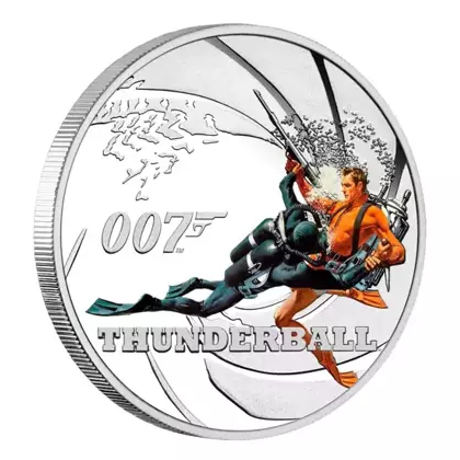Tuvalu: Thunderball kolorowany 1/2 uncji Srebra 2021 Proof