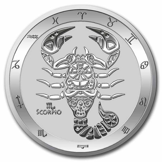 Tokelau: Zodiac Series - Skorpion 1 uncja Srebra 2021