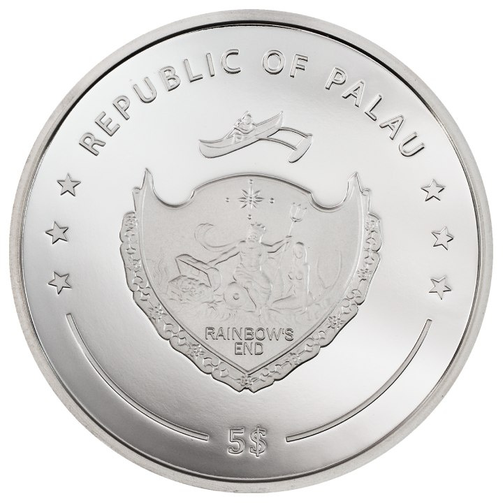 Palau: Coloreyezed – Ocean Blue coloured 1 oz Silver 2022 Proof