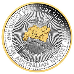 Perth Mint: Az Australian Nugget 40. évfordulója aranyozott 1 uncia Ezüst 2026 Proof