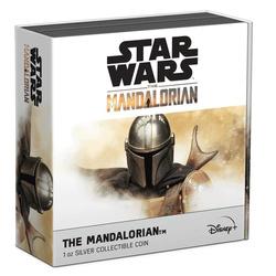 Niue: Star Wars The Mandalorian - Il Mandaloriano colorato 1 oncia d'argento 2022 Finitura anticata