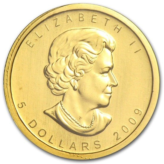 Kanadai juharlevél 1/10 uncia arany 2009